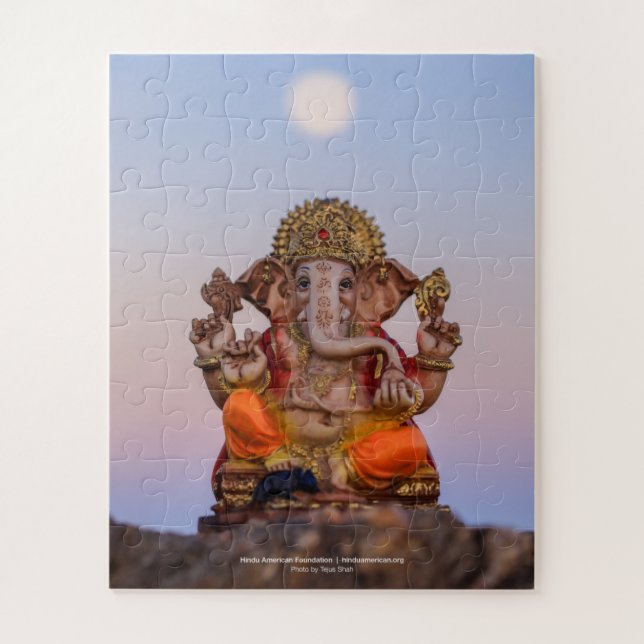 Lua sobre Ganeshji, 16x20 Quebra-cabeça de serra 2 (Vertical)