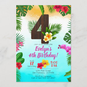 Luau Aniversário, Convite para Festa de Luau 4º 