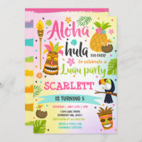 Luau Birthday - Convite para o Partido Luau Havaia
