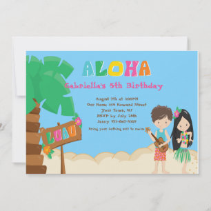 Luau Com Crianças E Convite De Aniversário De Pa