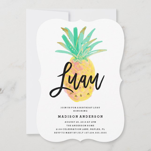 Luau Convite de festas (Frente)