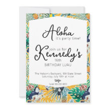 Luau Convite de festas | Toucans e abacaxi
