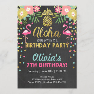 Luau tropical do aniversário do convite de festas