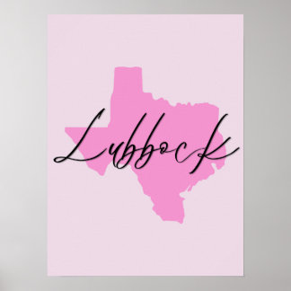 Lubbock Texas Pink Poster