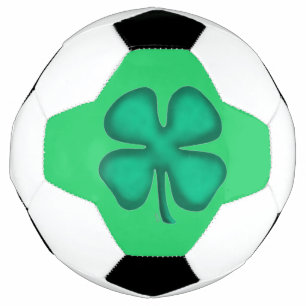 Lucky 4 bola de futebol verde-folha-branca-folha-d