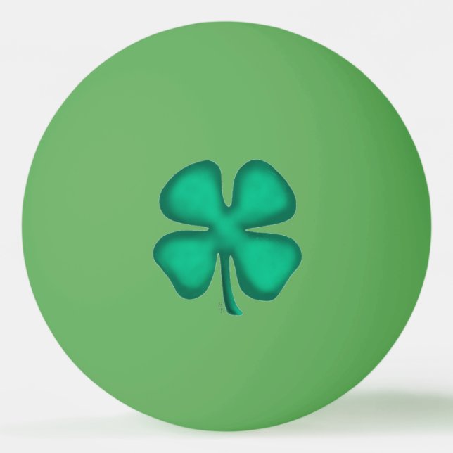 Lucky 4 Folha Irish Clover gr 1 estrela bola de pi (Frente)
