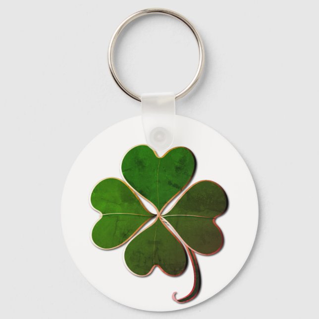 Lucky 4 Leaf Clover Chaveiro (Frente)