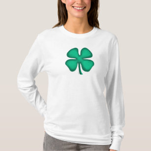 Lucky 4 Leaf Irish Clover Women White camisa compr