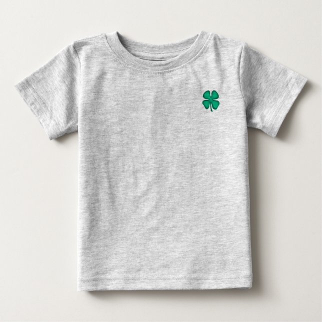 Lucky 4 t-shirt de bebê de cinza de capuz irlandes (Frente)