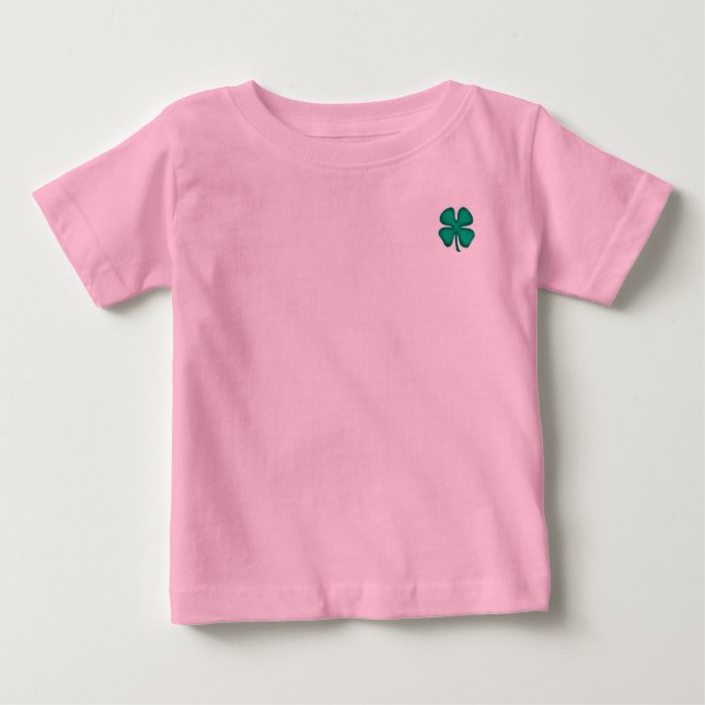 Lucky 4 t-shirt de bebê rosa com cerveja irlandesa (Frente)
