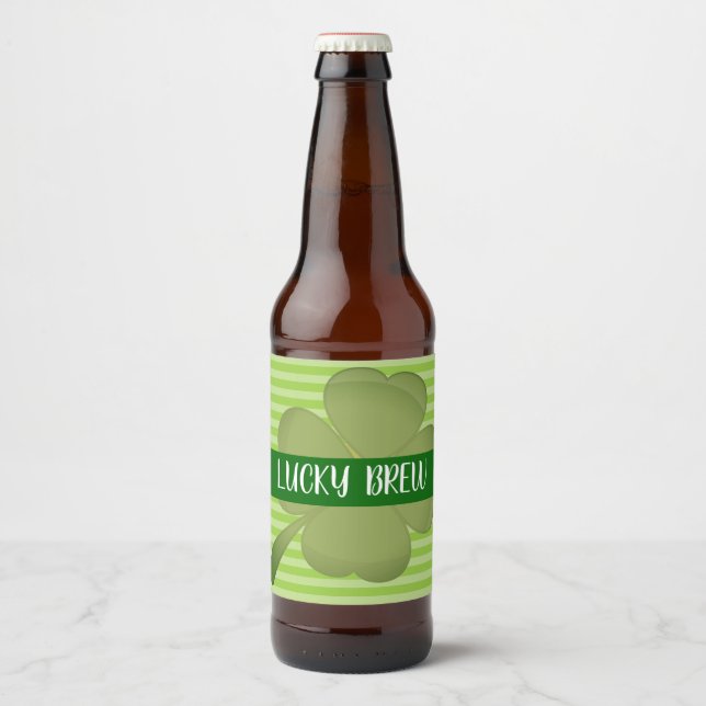 Lucky Brew, etiqueta verde Striped. (Frente)