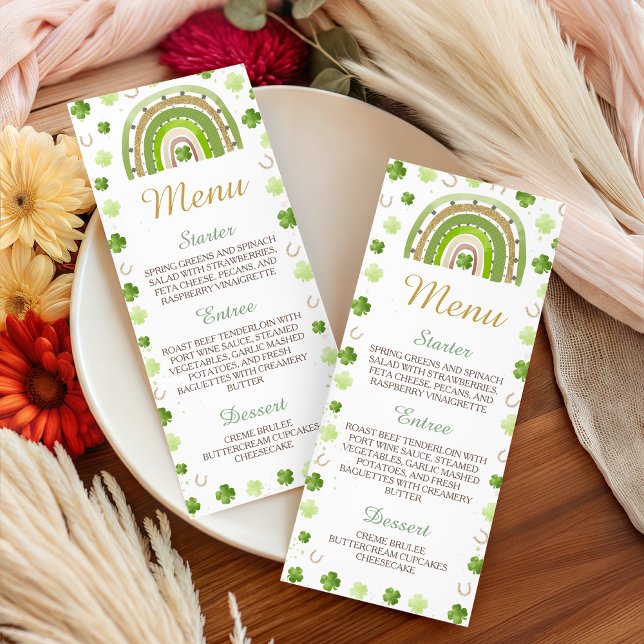 Lucky Charm Shamrock Baby Shower Menu (Criador carregado)