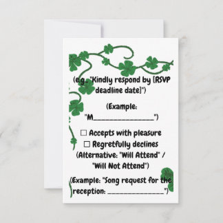 Lucky in Love - Cartão RSVP Personalizado com Cree