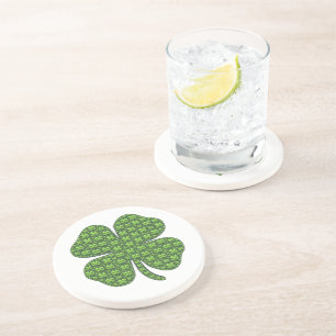 Lucky Irish Clover Sandstone Porta copos