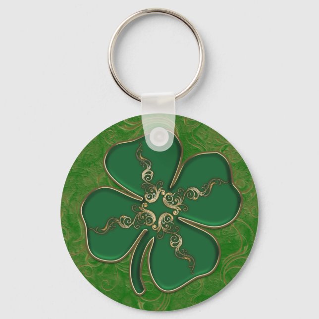 Lucky Irish Shamrock Chaveiro (Frente)