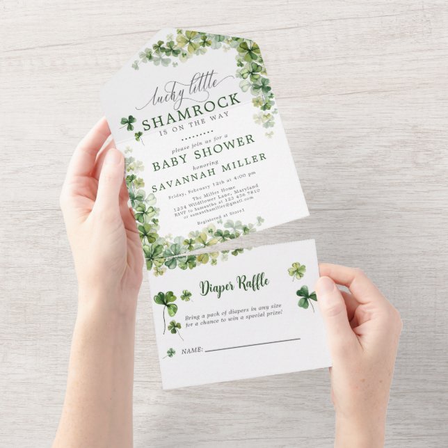 Lucky Little Shamrock Fralda Raffle (Aba destacável)