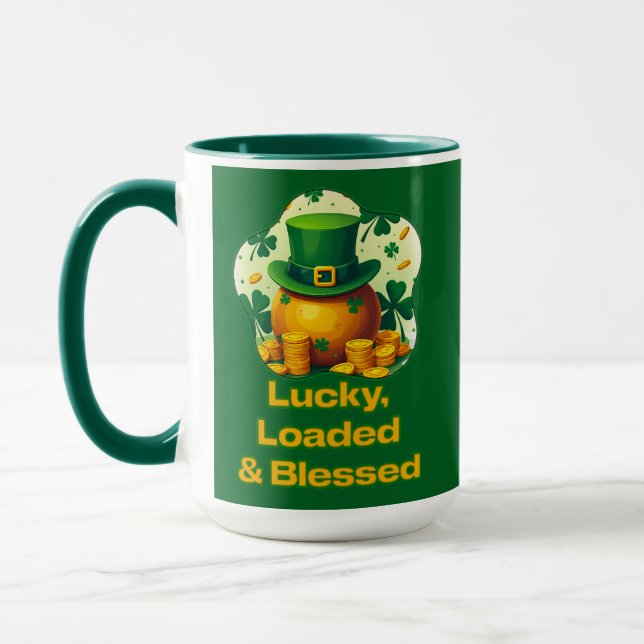 Lucky Loaded Blessed St Patrick’s Day  - caneca (Esquerda)