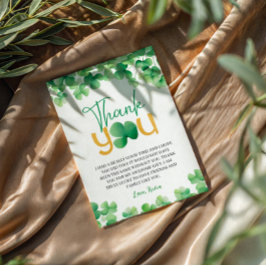 Lucky One Shamrock Birthday Cartões de agradecimen