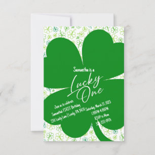 Lucky One Shamrock Primeiro Convite de Aniversário