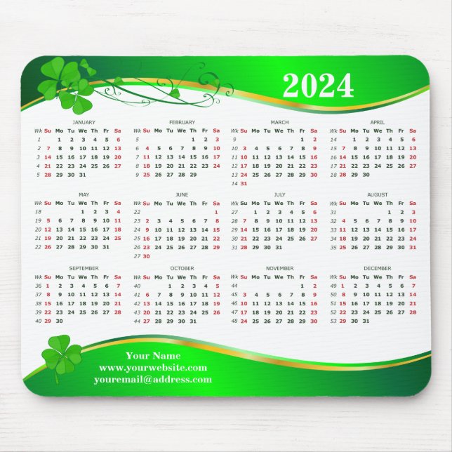 Lucky Shamrock 2024. Mousepad (Frente)