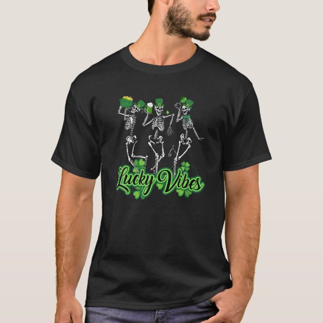 Lucky Vibes Leprechaun Top Hat Skeleton Dancing Ru (Frente)