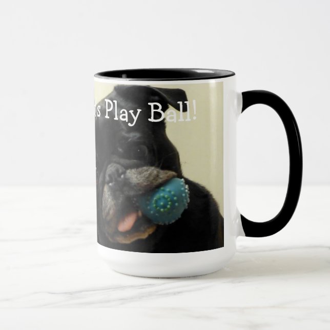 Lucy "deixou-nos jogar a bola!" Caneca (Direita)