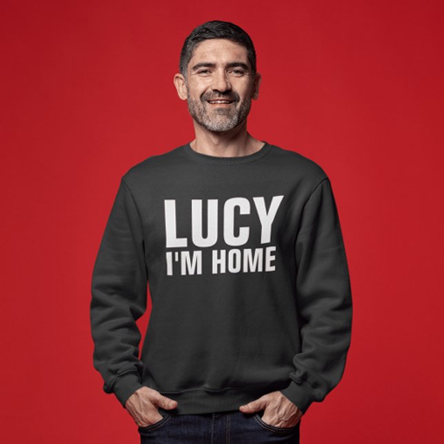 LUCY, ESTOU EM CASA, T-shirts engraçadas masculina (Criador carregado)