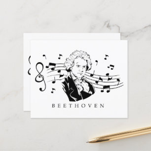 Ludwig van Beethoven Portrait e Bust Com Notas