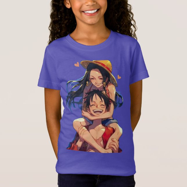Luffy & Boa Hancock Girls’ T-Shirt (Frente)