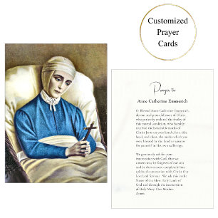 Lugar Anne Catherine Emmerich Cartão de Oração Católico