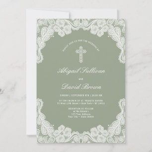 Lugar Branco no Convite para Casamento Verde de Sa