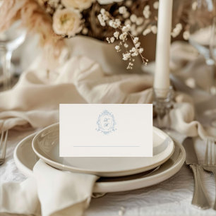 Lugar Cartão Clássico Floral de Casamento de Crest
