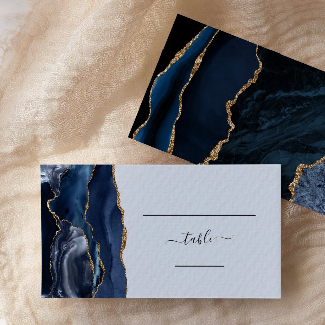 Lugar Cartão de Acompanhamento de Casamento Azul Navy Do (Criador carregado)