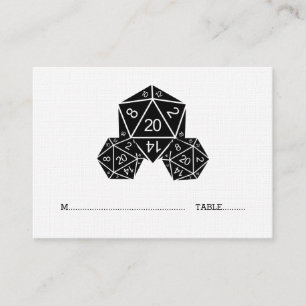 Lugar Cartão de Casamento de Dice Ebony D20