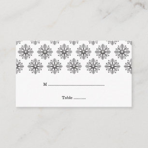 Lugar Cartão de casamento no inverno preto + flocos de n