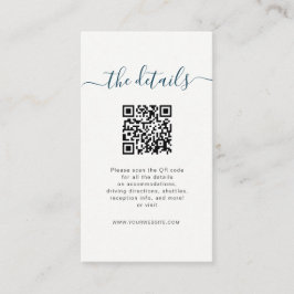 Lugar Cartão de detalhes de casamento em praia com códig