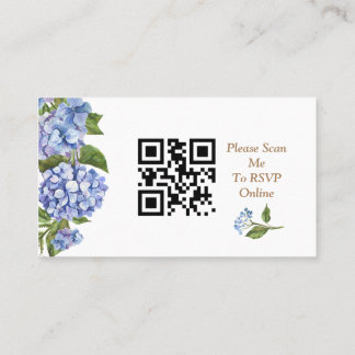 Lugar Cartão de gabinete RSVP de código QR de Hydrangea 