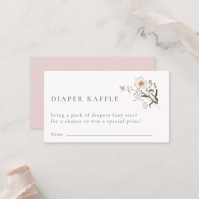 Lugar Cartão de Invólucro Raffle para Fralda de Flor Sel (Frente/Verso In Situ)