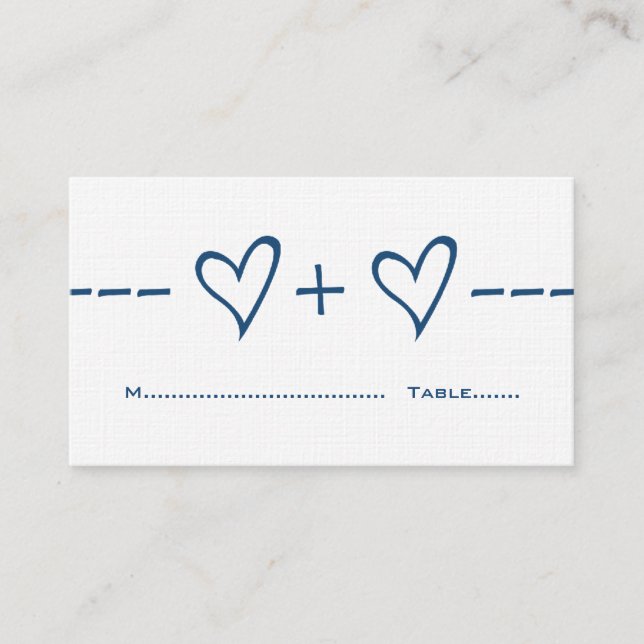 Lugar Cartão de Local da Equação Coração Azul (Frente)