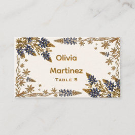 Lugar Cartão de Local de Casamento Floral Dourado Texas 