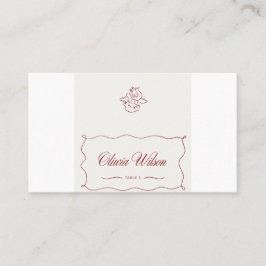 Lugar Cartão de Local de Casamento Querubim Vermelho – M