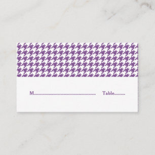 Lugar Cartão de Local de Casamento Roxo Houndstooth