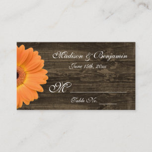 Lugar Cartão de Local de Casamento Rustic Wood Orange Ge