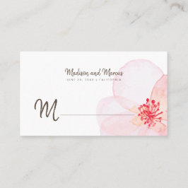 Lugar Cartão de Local Floral de Casamento Minimalista + 