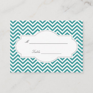 Lugar Cartão de Localidade Clássico Chevron-Teal Stripes