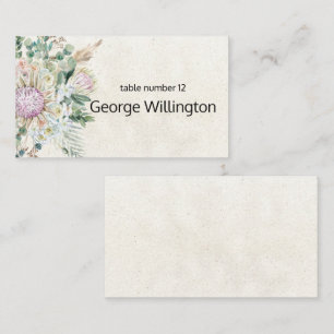 Lugar Cartão de Localidade Floral Neutral Pastel Boho