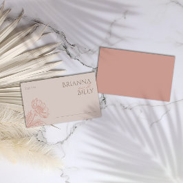 Lugar Cartão de Localidade Floral Rosa Minimalista