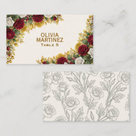 Lugar Cartão de Localização de Casamento Elegante Rosa e
