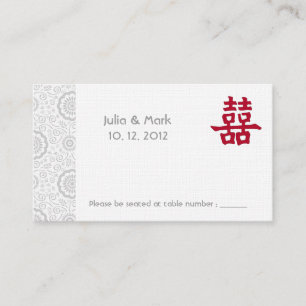 Lugar Cartão de Mesa de Casamento Chinês de Dupla Felici