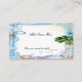 Lugar Cartão de Mesa de Casamento de Seashell de Praia T